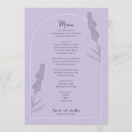 Einfache Elegante Lavender Blooms Hochzeit Menükarte