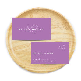 Einfache Elegante Lavender Minimalistisch Two Mono Visitenkarte