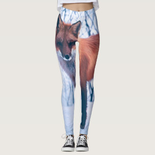 Einfache elegante Leggings roter Fox-Grafik-