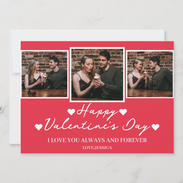 Einfache Elegante Liebe Valentine Feiertagskarte (Vorderseite)