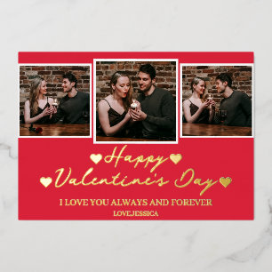 Einfache Elegante Liebe Valentine Folien Feiertagskarte