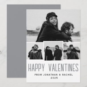 Einfache Elegante Liebe Valentinstag Familie 4 Fot Feiertagskarte