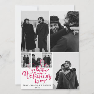 Einfache Elegante Liebe Valentinstag Familie 6 Fot Feiertagskarte