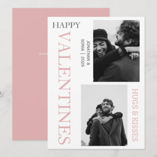 Einfache Elegante Liebe Valentinstag Paar 2 Foto Feiertagskarte
