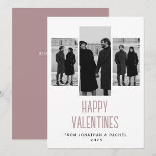 Einfache elegante Liebes Valentinstag Familie 3 Fo Feiertagskarte