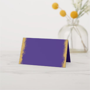 Einfache elegante Lila goldfarbene Kante Platzkarte