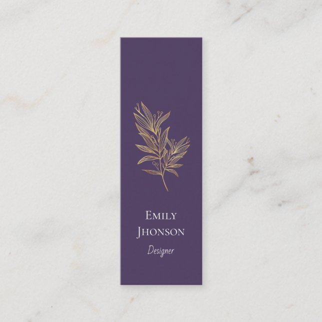 Einfache elegante Lila Mini-Business-Karte Mini Visitenkarte (Vorderseite)