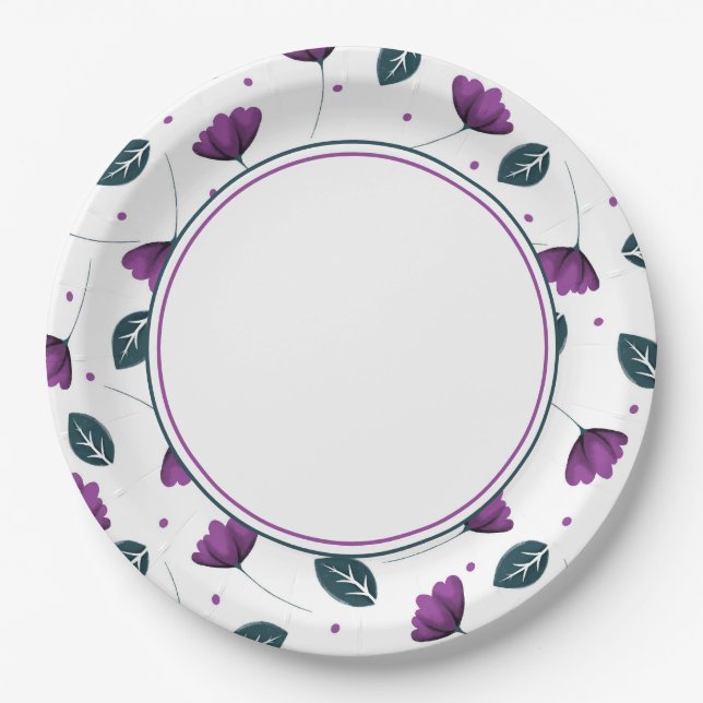 Einfache elegante Lilac-Blume-Papierplatte Pappteller (Vorderseite)
