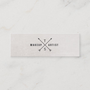 Einfache Elegante Makeup Artist Schwarz und Weiß Mini Visitenkarte