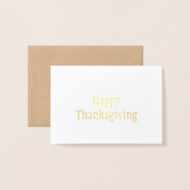 Einfache Elegante Mini Gold Foil Erntedank Card Folienkarte