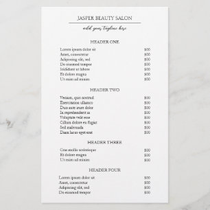 Einfache elegante Minimal Moderne Business-Preisli Flyer