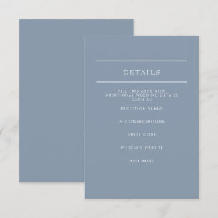 Einfache Elegante Minimal Moderne dufte blaue Hoch Begleitkarte