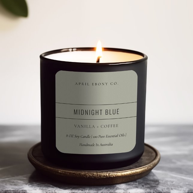 EINFACHE ELEGANTE MINIMAL MODERNE DUSKY GRAY GREEN QUADRATISCHER AUFKLEBER (Von Creator hochgeladen)