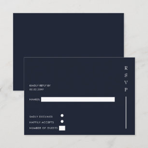 Einfache Elegante Minimal Moderne Hochzeit der Mar RSVP Karte