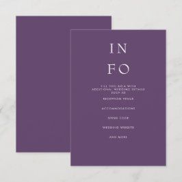Einfache Elegante Minimal Moderne Lila Hochzeit Begleitkarte