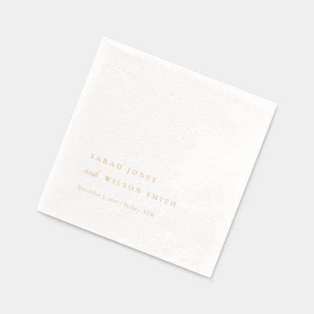 Einfache Elegante Minimal Topographie Custom Weddi Servietten Mit Folie (Links)
