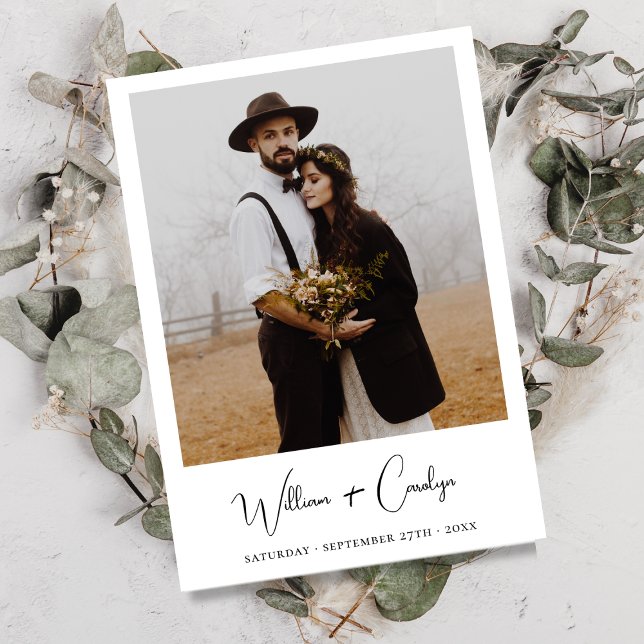 Einfache Elegante Minimale Foto Hochzeit Einladung (Von Creator hochgeladen)