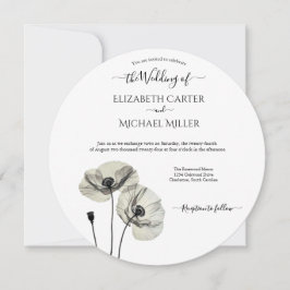 Einfache Elegante Minimalismus Schwarze und weiße Einladung