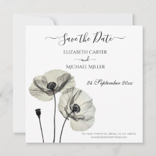 Einfache Elegante Minimalismus Schwarze und weiße Save The Date