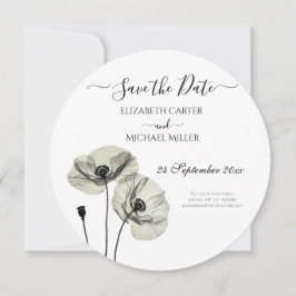 Einfache Elegante Minimalismus Schwarze und weiße Save The Date