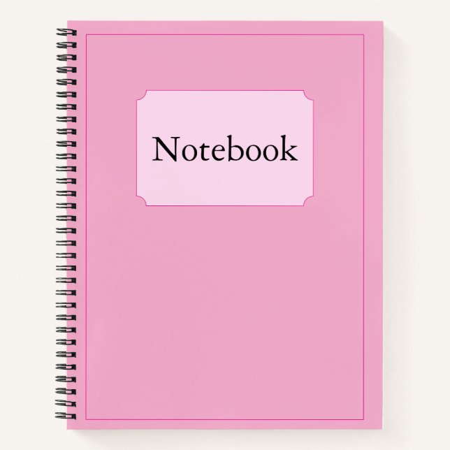 Einfache Elegante Minimalistisch Baby Pink Chic Sp Notizbuch (Vorderseite)