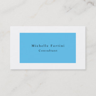 Einfache Elegante Minimalistisch Moderne Blau Weiß Visitenkarte