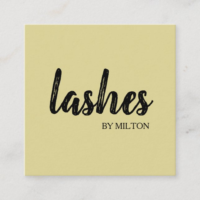 Einfache Elegante Minimalistisch Moderne Eyelashes Quadratische Visitenkarte (Vorderseite)