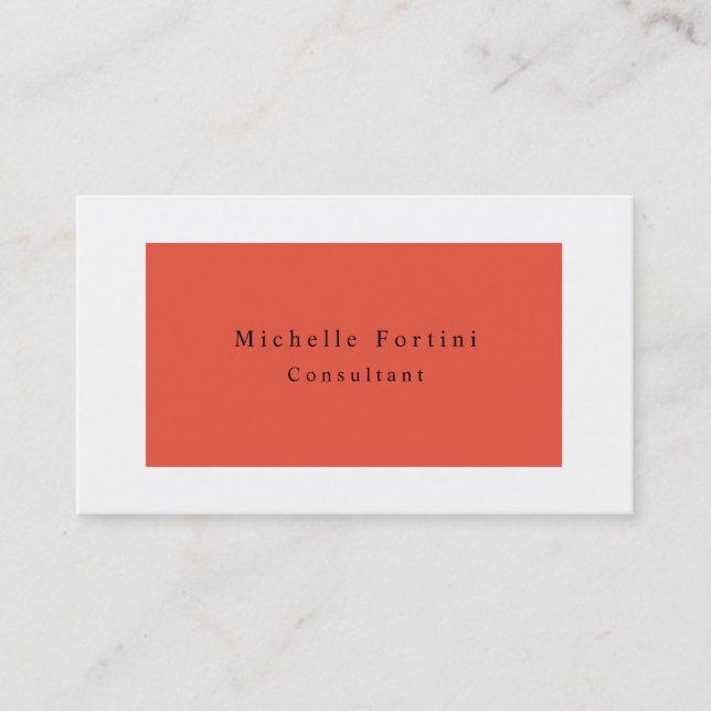 Einfache Elegante Minimalistisch Moderne Orange Ro Visitenkarte (Vorderseite)