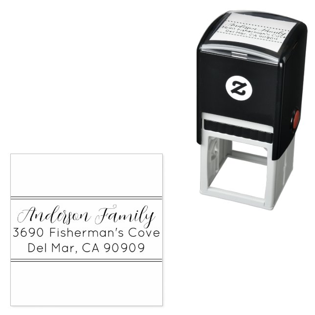 Einfache elegante Minimalistisch-White-Monogramm Permastempel (Beispiel)