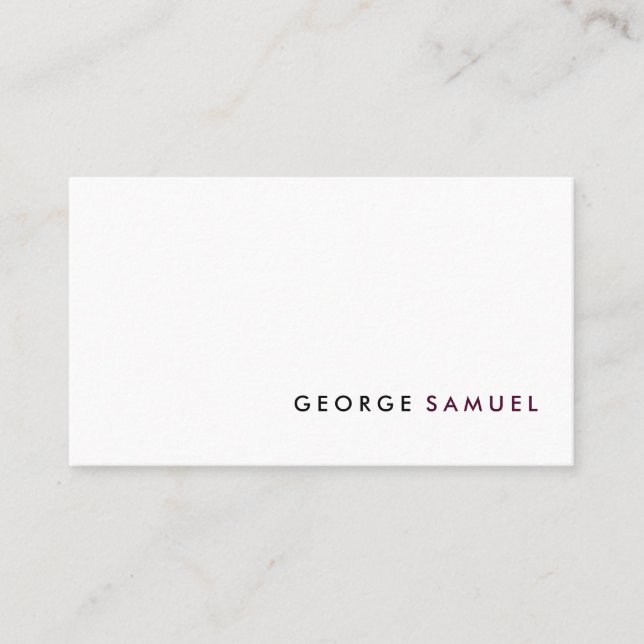 Einfache Elegante Minimalistische Berufliche Benut Visitenkarte (Vorderseite)
