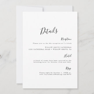 Einfache Elegante minimalistische Black&White-Deta Einladung