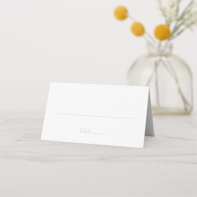 Einfache Elegante Minimalistische Classic-Hochzeit Platzkarte (Vorderseite)