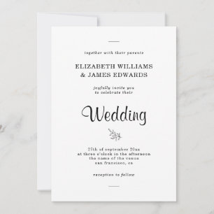 Einfache, elegante Minimalistische Einladung zur H