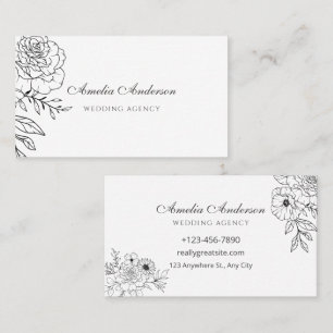 Einfache elegante minimalistische Floral Visitenkarte