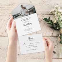 Einfache, elegante Minimalistische Foto Hochzeit