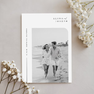 Einfache Elegante Minimalistische Foto-Hochzeit Einladung