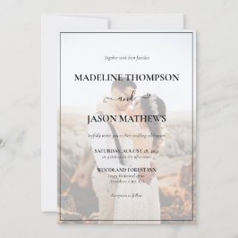Einfache, elegante Minimalistische Foto Hochzeit Einladung