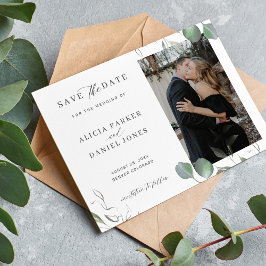 Einfache, elegante, minimalistische Foto Hochzeit Save The Date