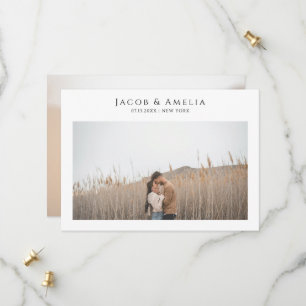 Einfache Elegante Minimalistische Hochzeitsfotos Save The Date