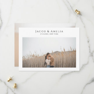 Einfache Elegante Minimalistische Hochzeitsfotos Save The Date