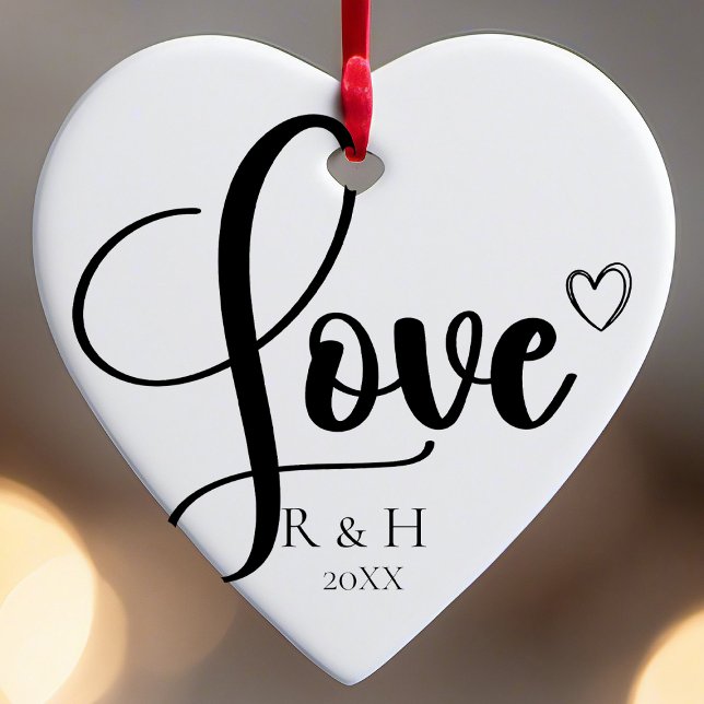 Einfache Elegante Minimalistische Personalisierte  Keramik Ornament (Von Creator hochgeladen)