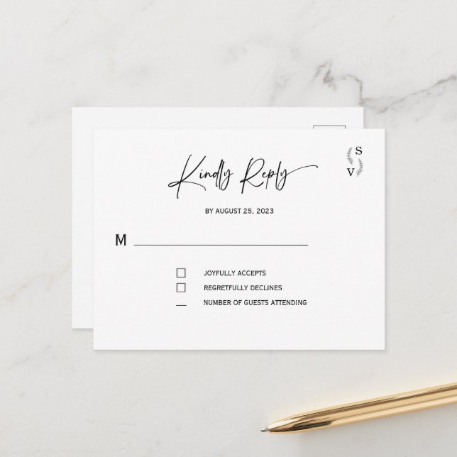 Einfache Elegante Minimalistische personalisierte  Postkarte (Vorderseite/Rückseite Beispiel)