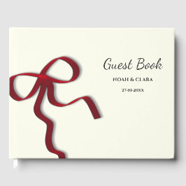 Einfache Elegante Minimalistische Red Bow Gästebuch