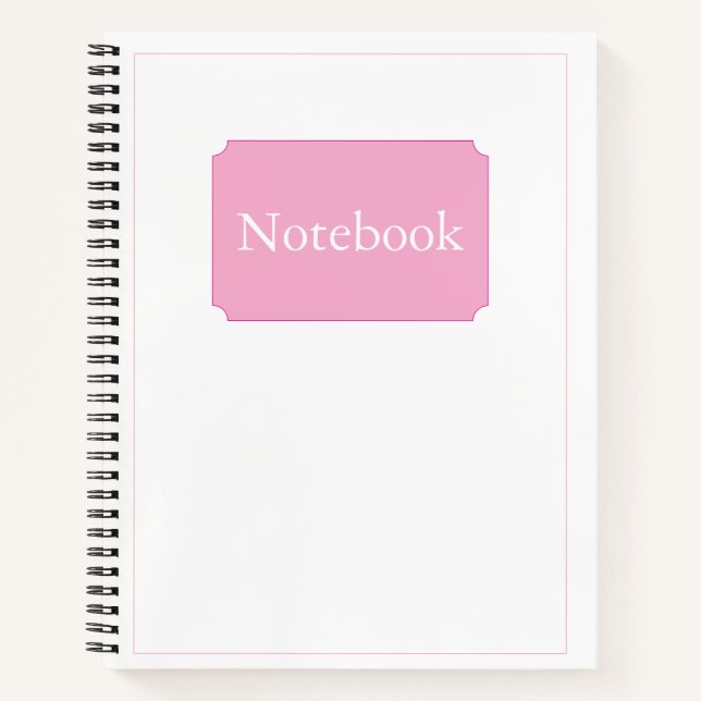 Einfache Elegante Minimalistische Rosa Chic Spiral Notizbuch (Vorderseite)