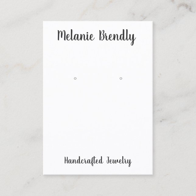 Einfache Elegante Minimalistische Schmuckverzeichn Visitenkarte (Vorderseite)