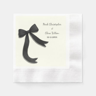 Einfache elegante minimalistische schwarze Schleif Serviette