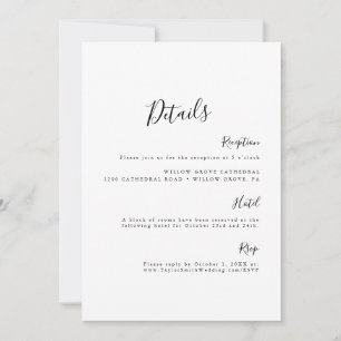 Einfache elegante minimalistische Schwarzweiß-Deta Einladung