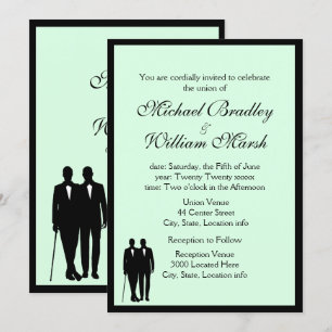 Einfache Elegante Mint Grooms Gay Wedding Einladung