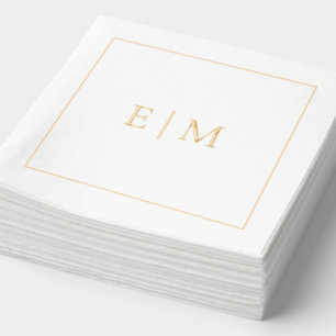 Einfache Elegante Mit Monogramm Hochzeit Gold Servietten Mit Folie