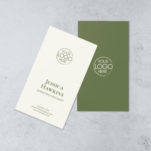 Einfache Elegante Modern Logo Grün Beruflich Visitenkarte